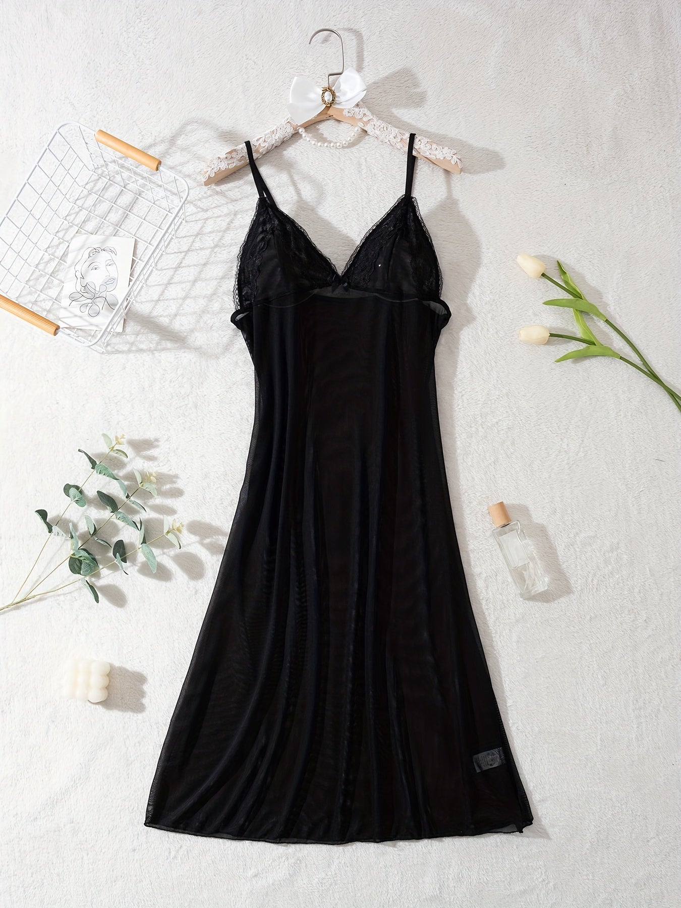 Women's Black Lace Cocktail Dress - Party Ready detail view
