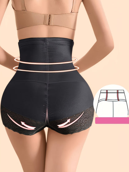 Women's Black Lace High-Waist Belted Shorts – view 7