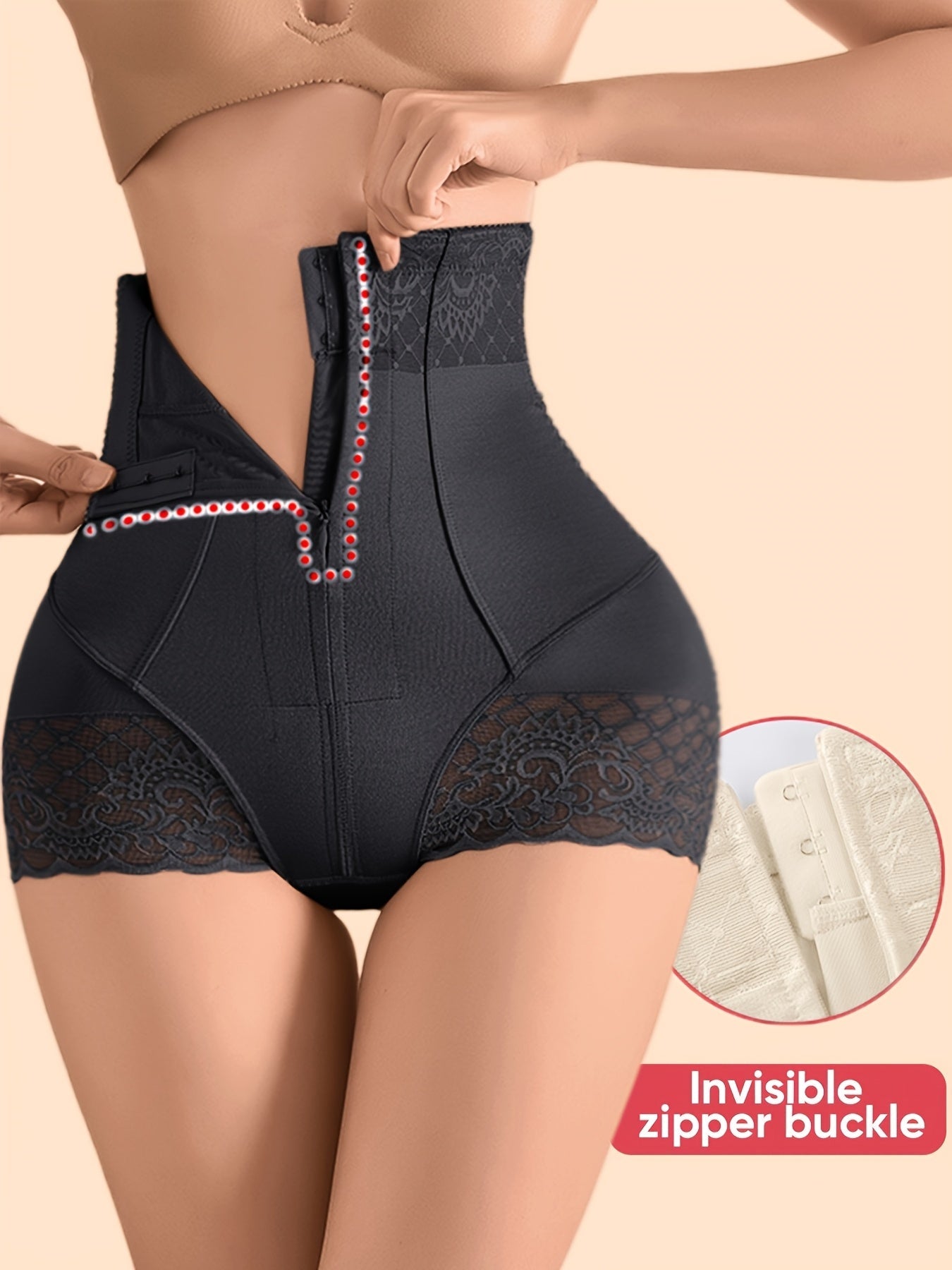 Women's Black Lace High-Waist Belted Shorts – view 8