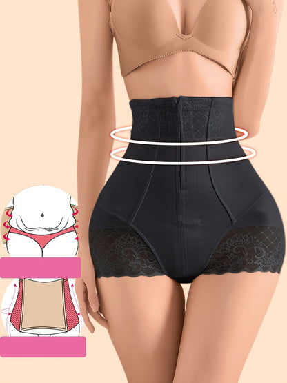 Women's Black Lace High-Waist Belted Shorts – view 10