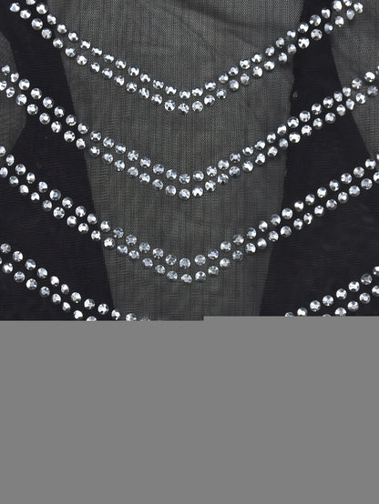 Women's Black Maxi Casual Dress - Sleeveless detail view
