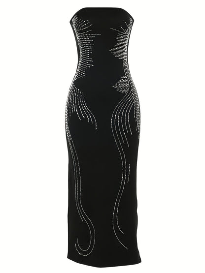 Women's Black Solid Bodycon Dress detail view