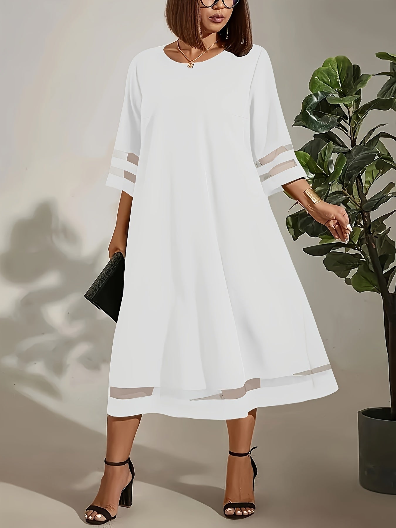 Women's Black Solid Casual Dress – Black option – main product image