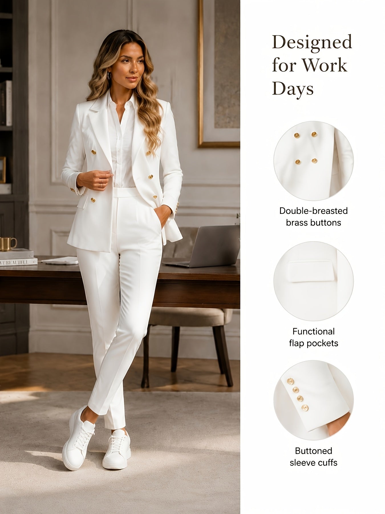 Women's Blazer Pantsuit Set - Business Matching Style 84 detail view