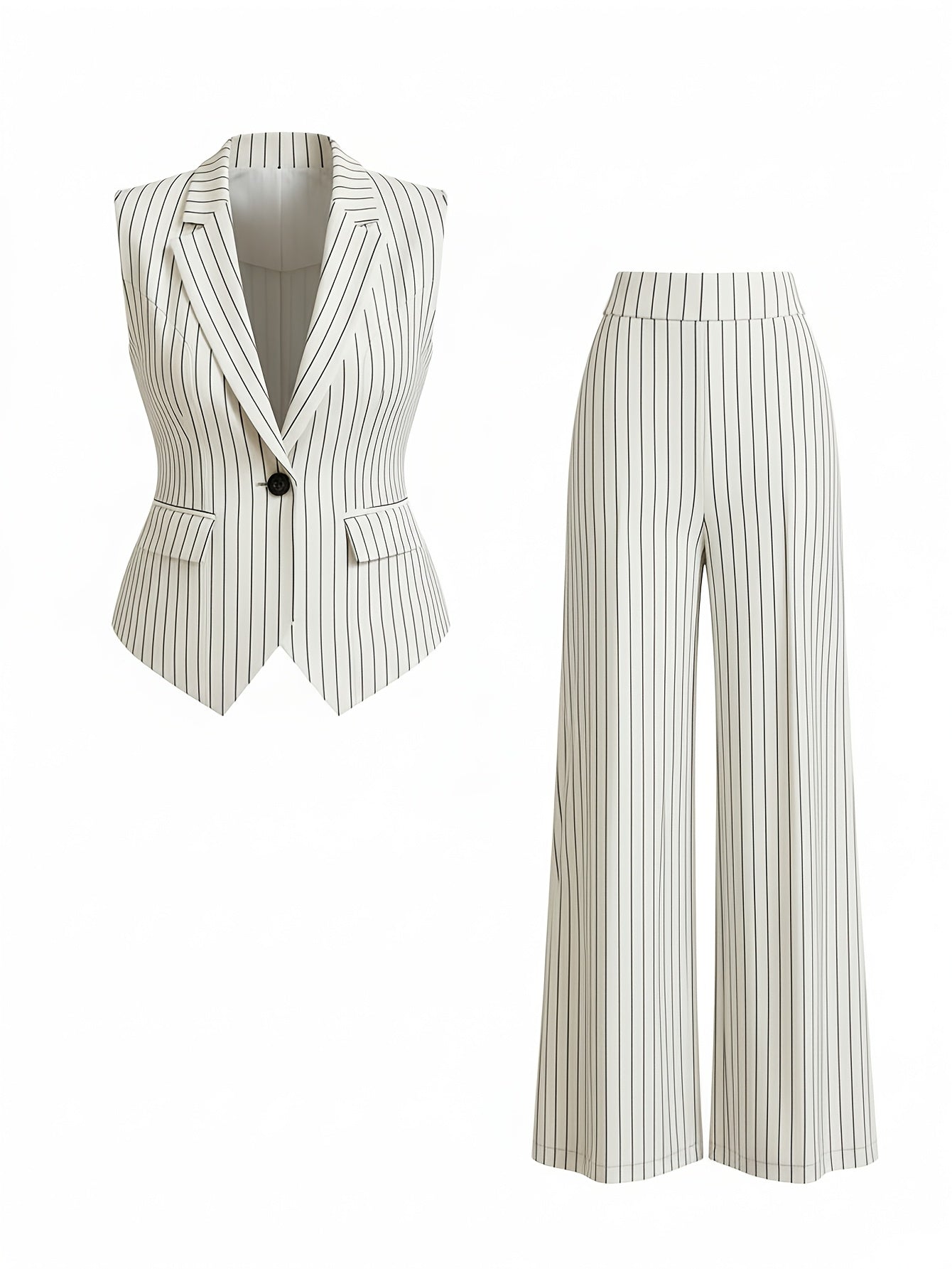 Women's Blazer Pantsuit Set - Printed Business Matching Look detail view