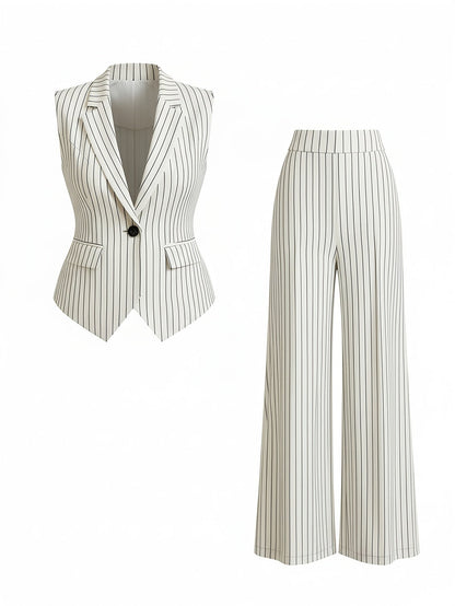 Women's Blazer Pantsuit Set - Printed Business Matching Look detail view