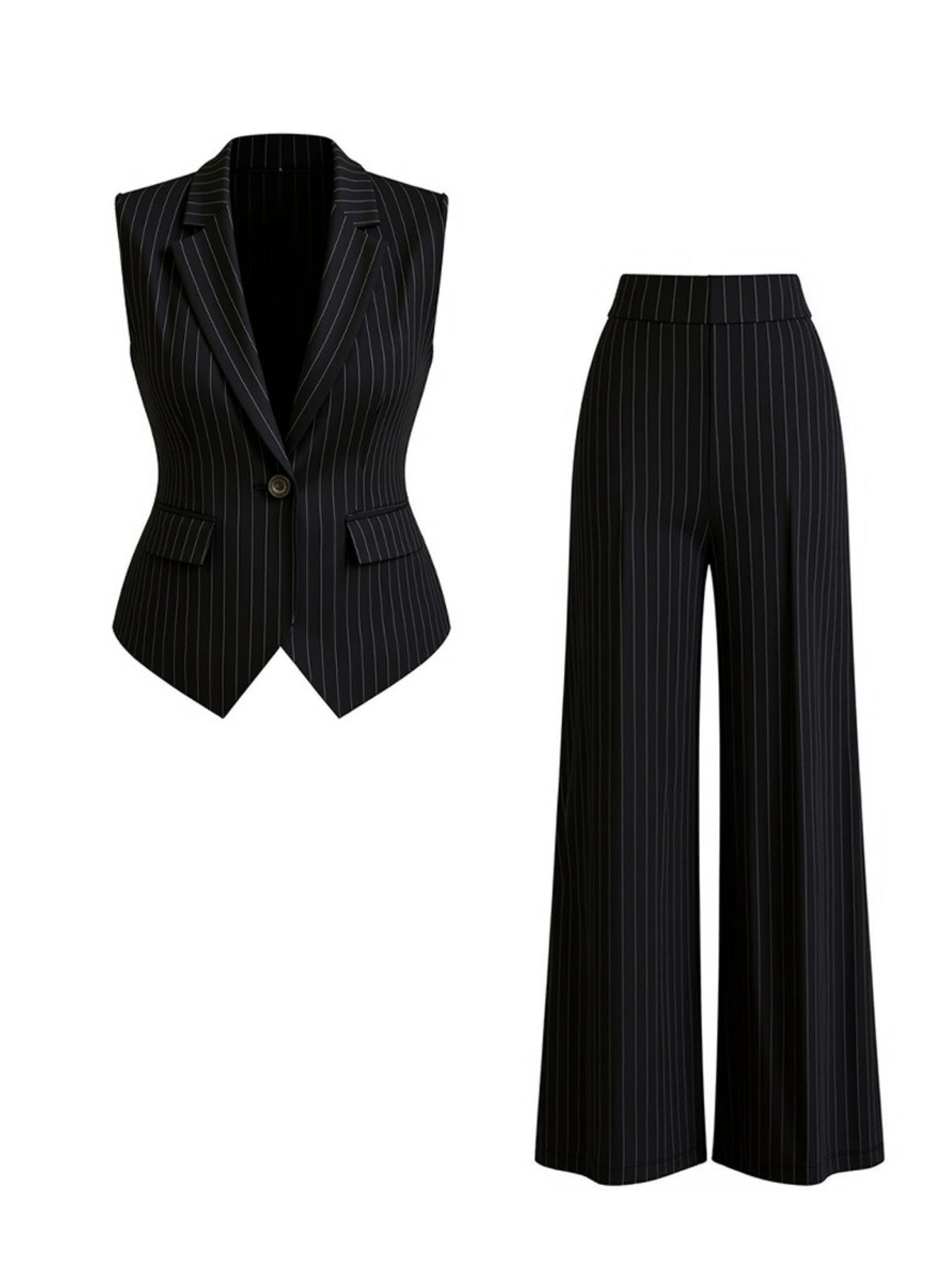 Women's Blazer Pantsuit Set - Printed Business Matching Look detail view