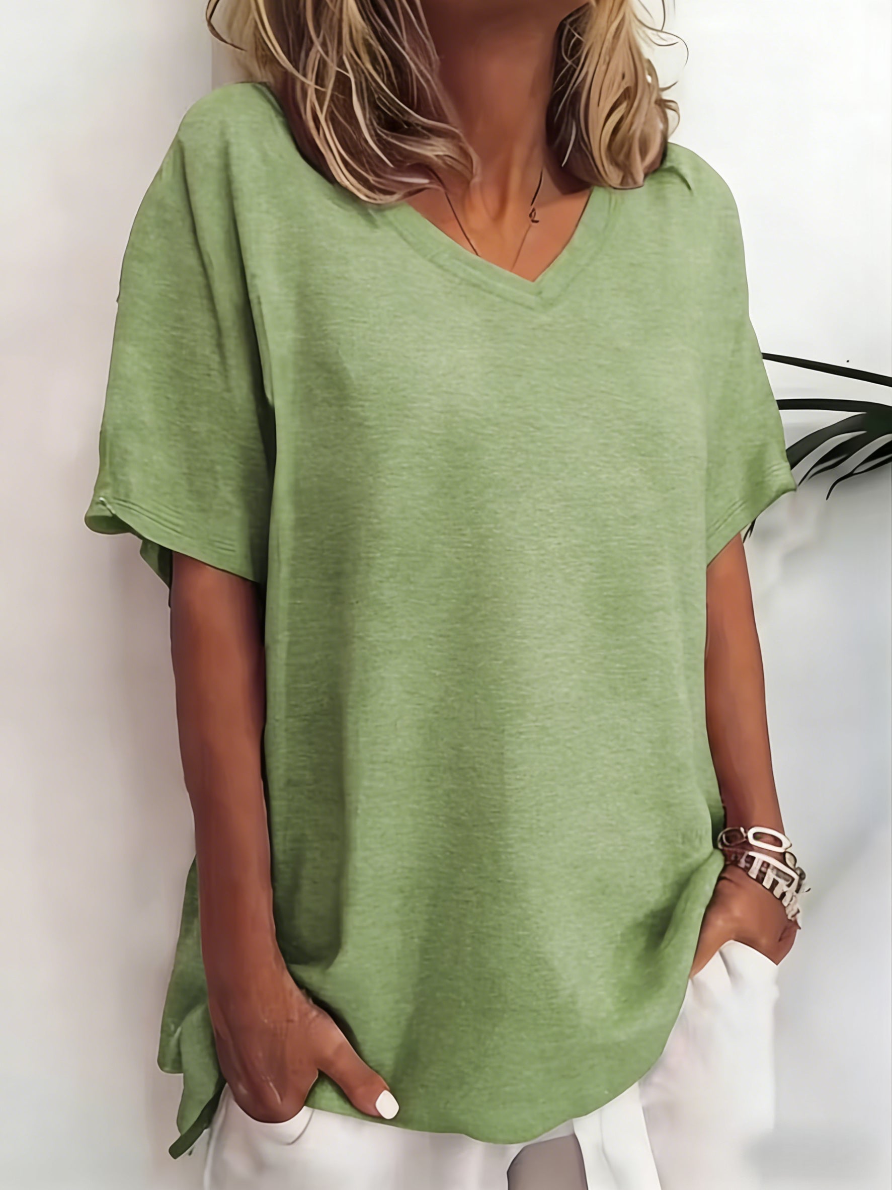 Women's Blouse - Solid Color – Orange – view 3