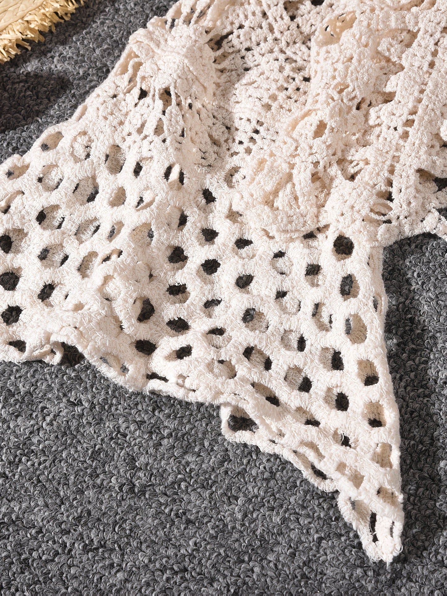 Women's Boho Openwork Cardigan - Hollow V-Neck Bell Sleeves detail view