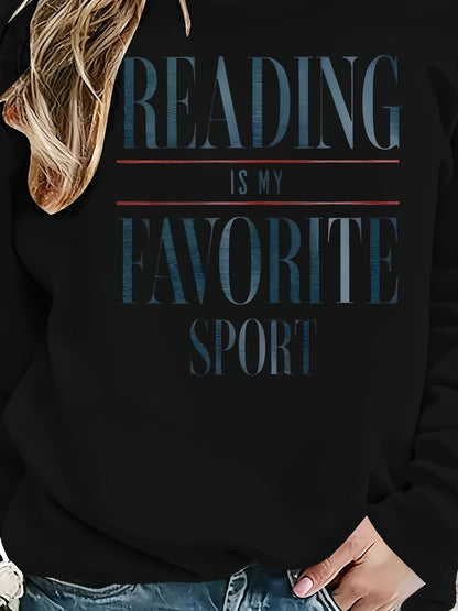 Women's Book Lover Sweatshirt - Reading Is My Favorite Graphic – main product image