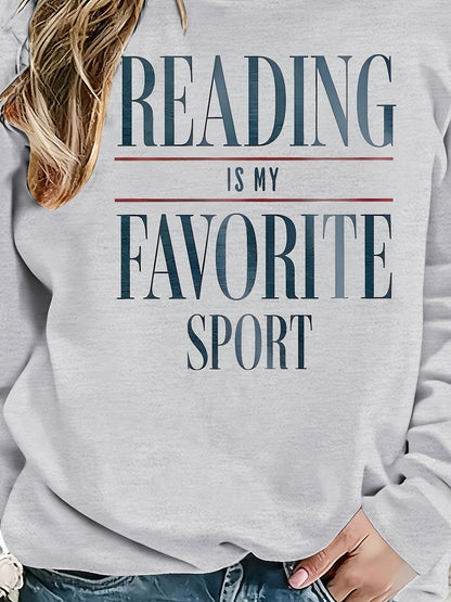 Women's Book Lover Sweatshirt - Reading Is My Favorite Graphic – Apricot option – view 2