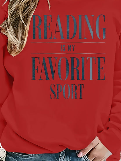 Women's Book Lover Sweatshirt - Reading Is My Favorite Graphic – Apricot option – view 4