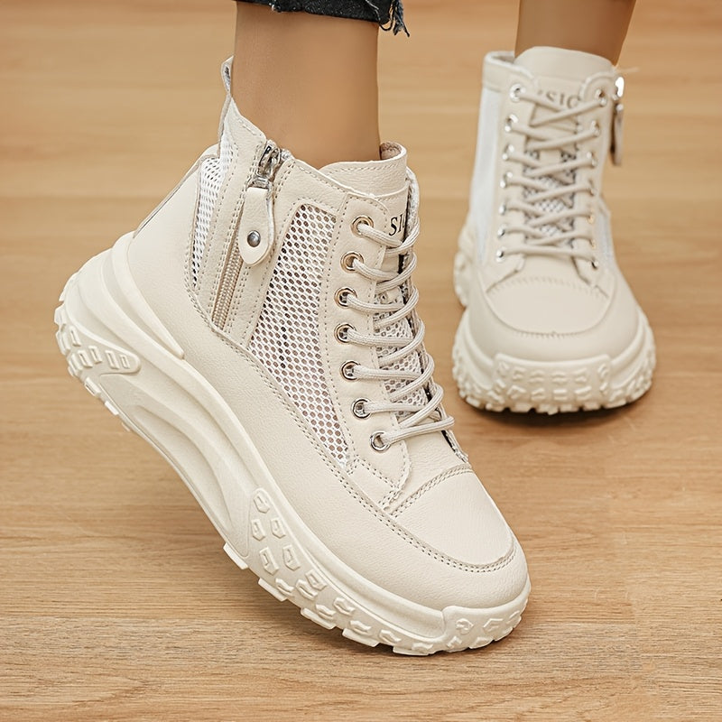 Women's Boots - Breathable Mesh Lace-Up for Outdoor & – White option – main product image