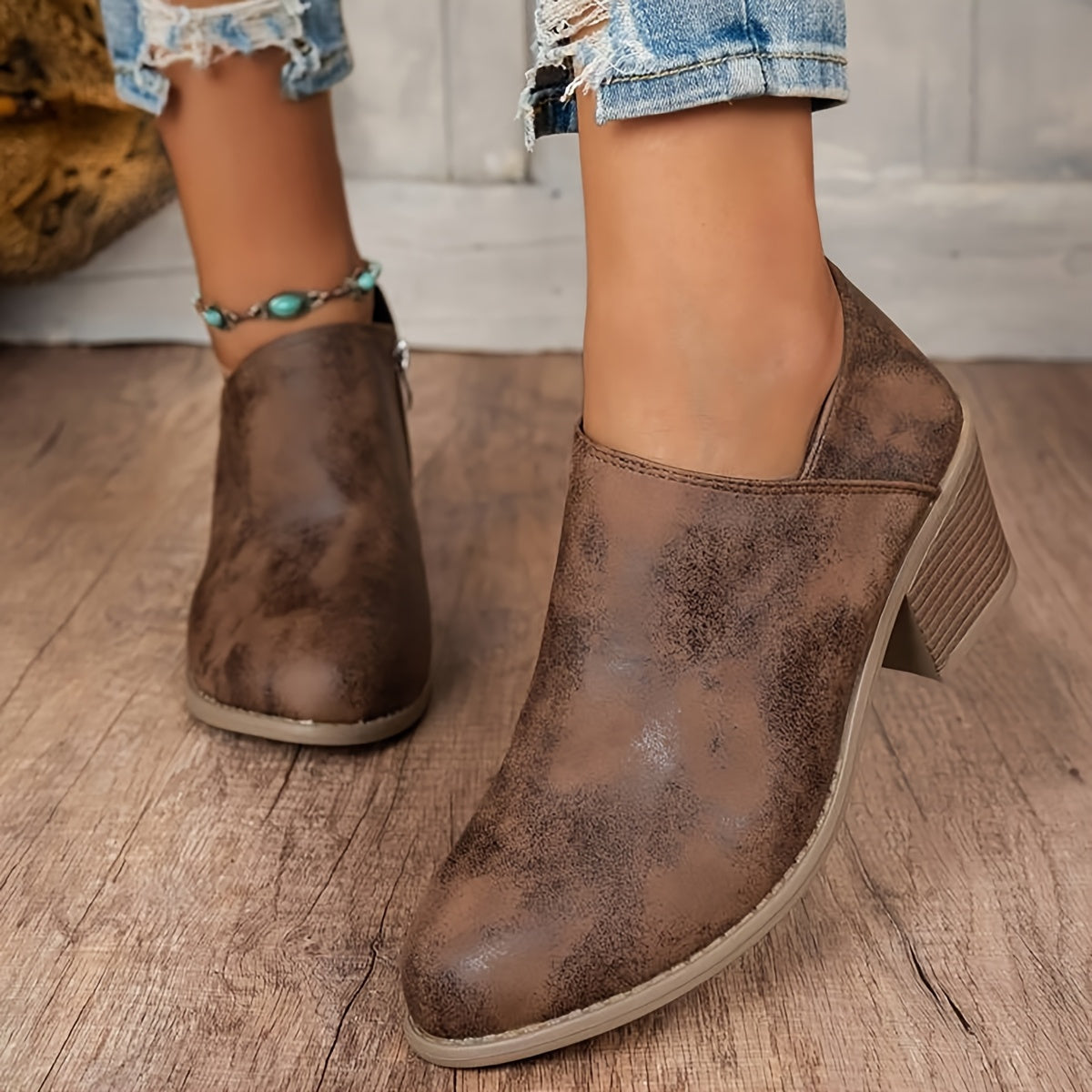 Women's Boots – Comfort Fit for Everyday Wear – Black / Khaki – Black option – view 2