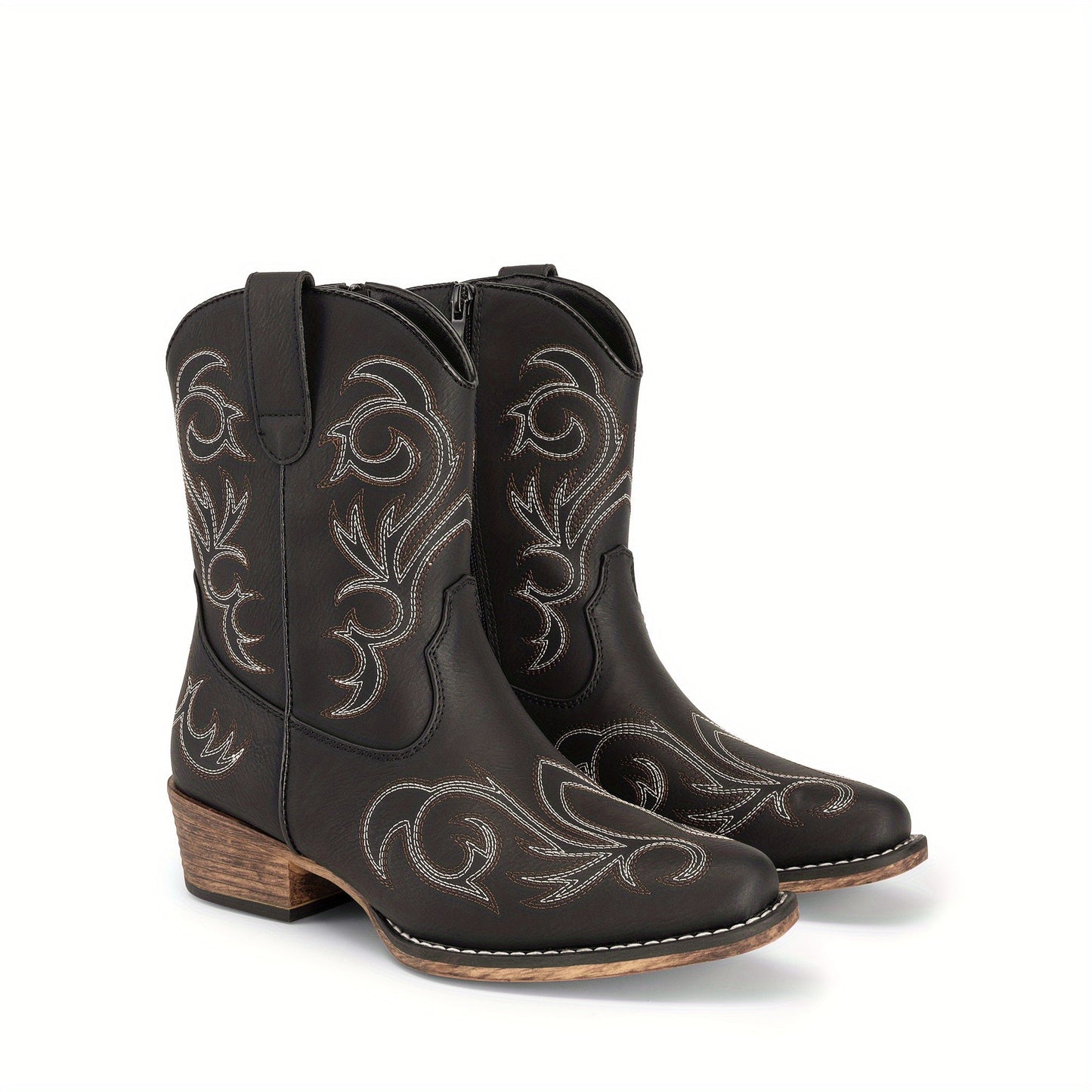 Women's Boots – Comfort Fit for Everyday Wear – Black / Olive Brown – view 2
