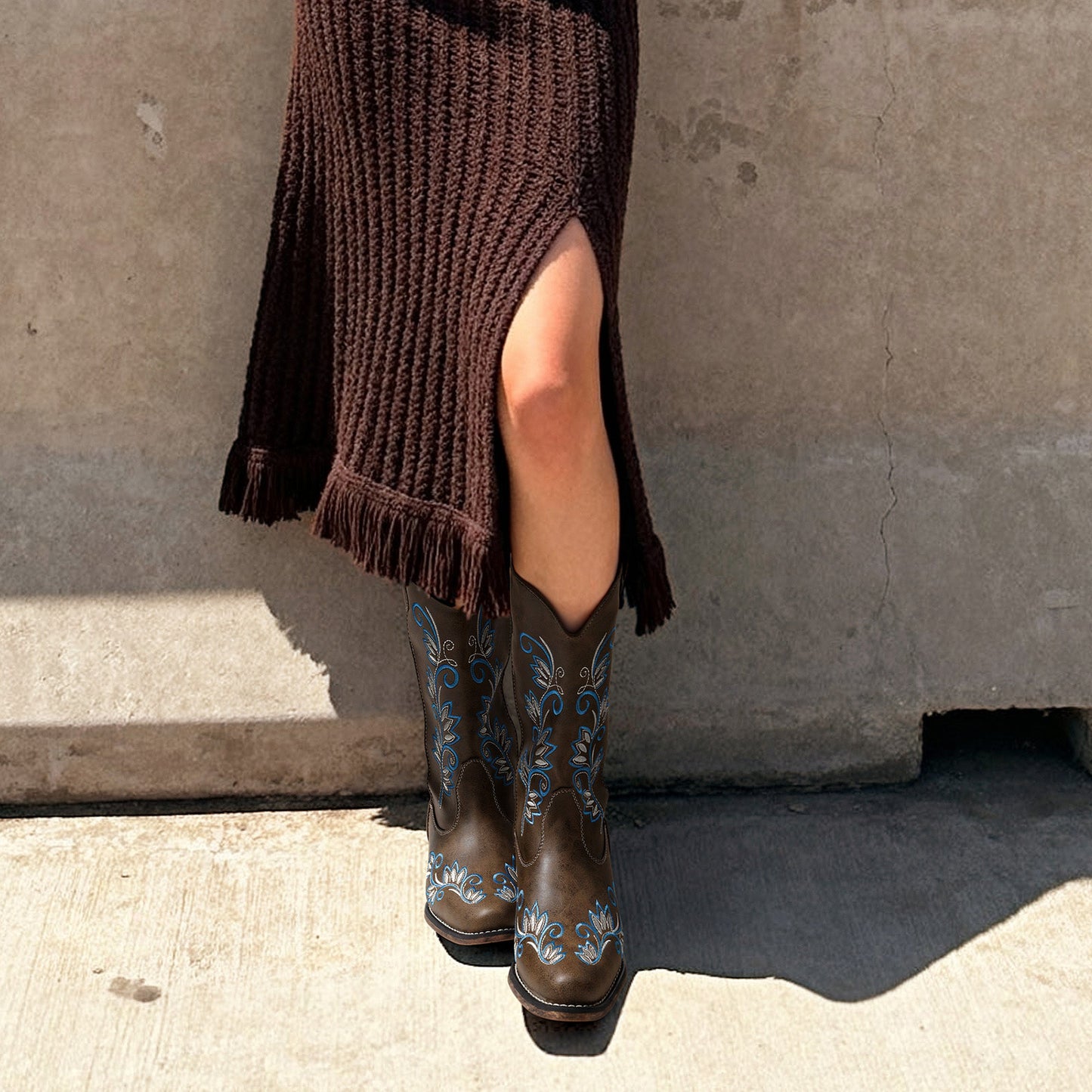 Women's Boots - Denim-Look – Brown option – view 9