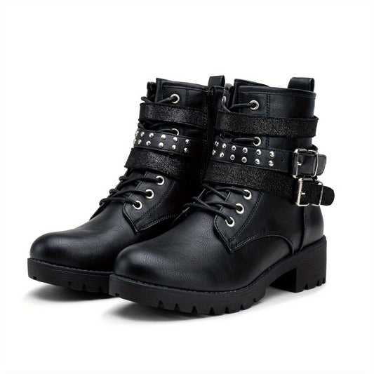 Women's Boots - Lace-Up – CJY919-black – black option – main product image