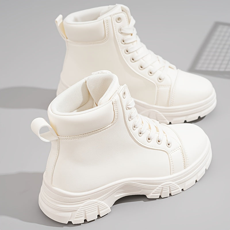 Women's Boots - Lace-Up – White – view 2
