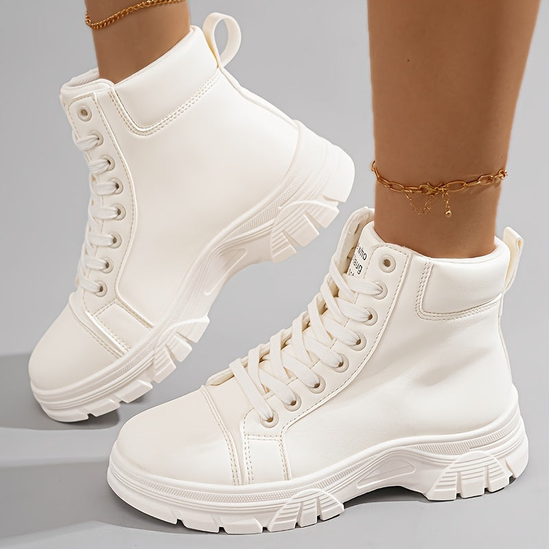 Women's Boots - Lace-Up – White – view 4