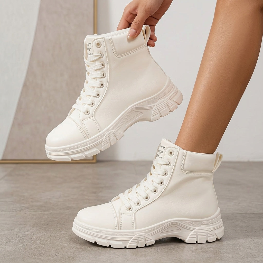 Women's Boots - Lace-Up – White – view 7