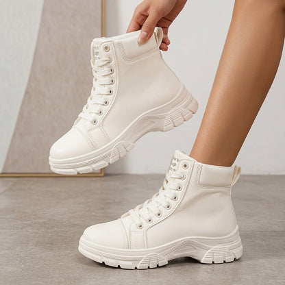 Women's Boots - Lace-Up – White – view 7