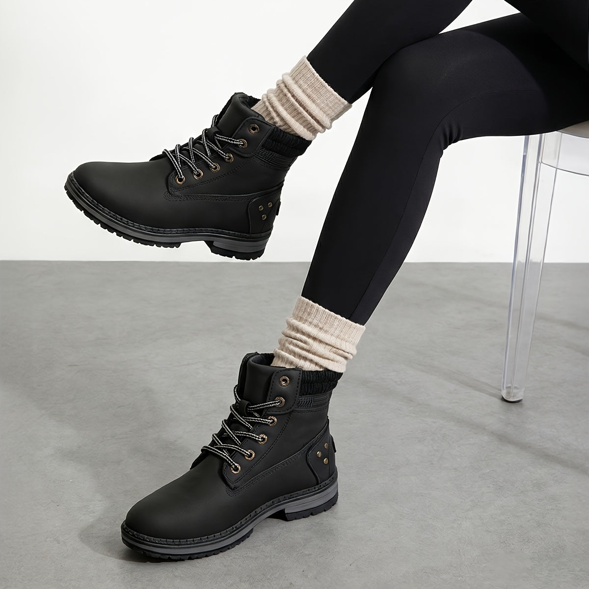 Women's Boots – Non-Slip Sole for Outdoor & – BLACK option – view 3