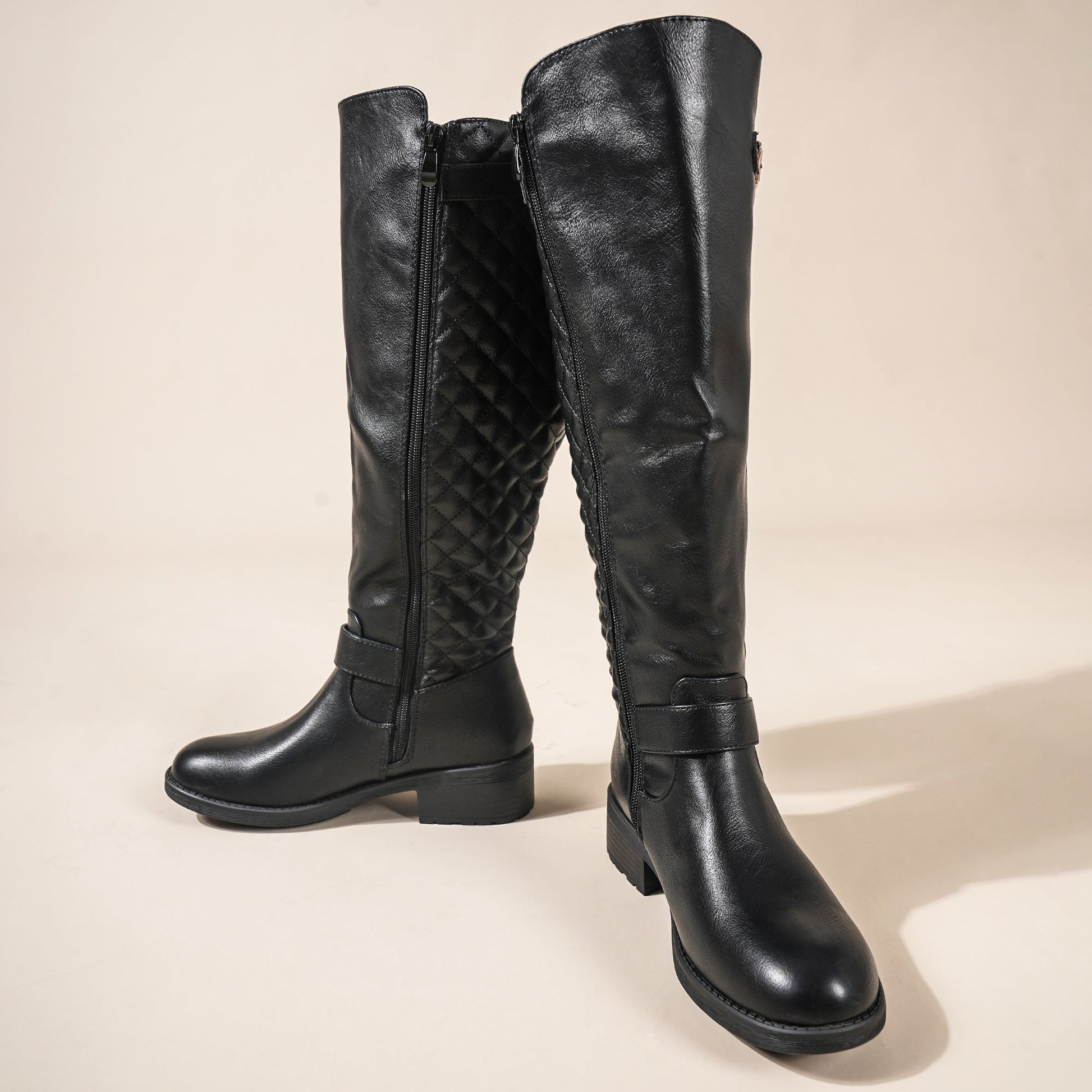 Women's Boots – Plush Lined Platform Sole for Everyday Wear – Black – view 2