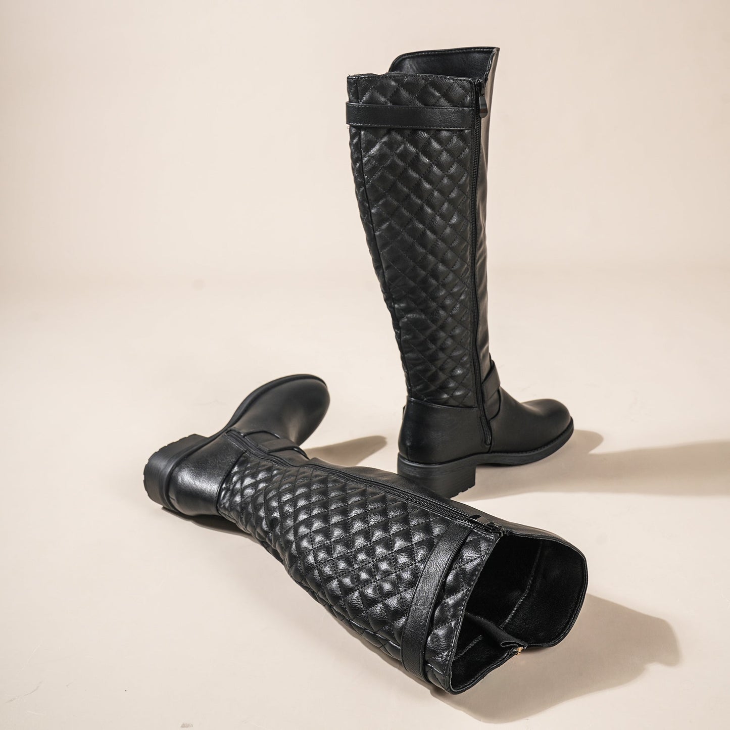Women's Boots – Plush Lined Platform Sole for Everyday Wear – Black – view 3