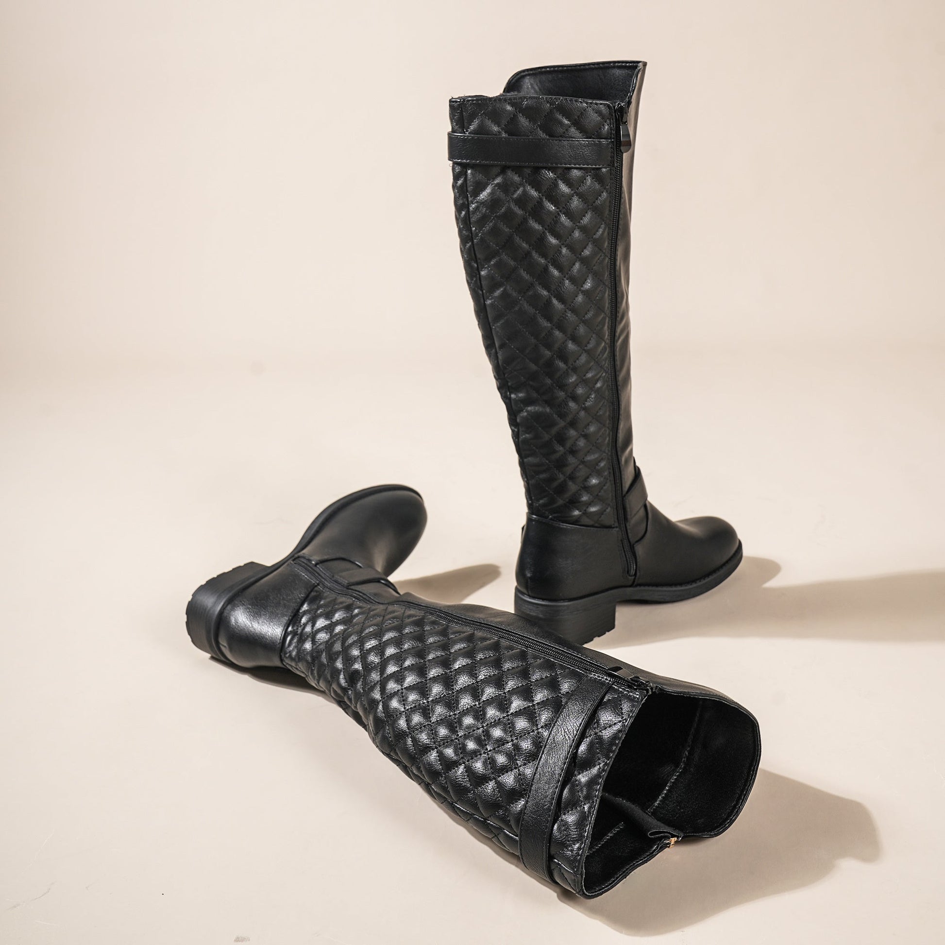 Women's Boots – Plush Lined Platform Sole for Everyday Wear – Black – view 3