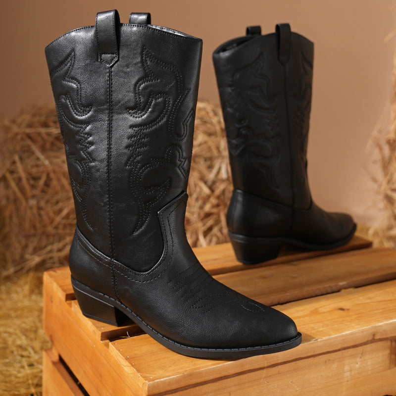 Women's Boots – Slip-On for Everyday Wear – Black / Brown – view 3