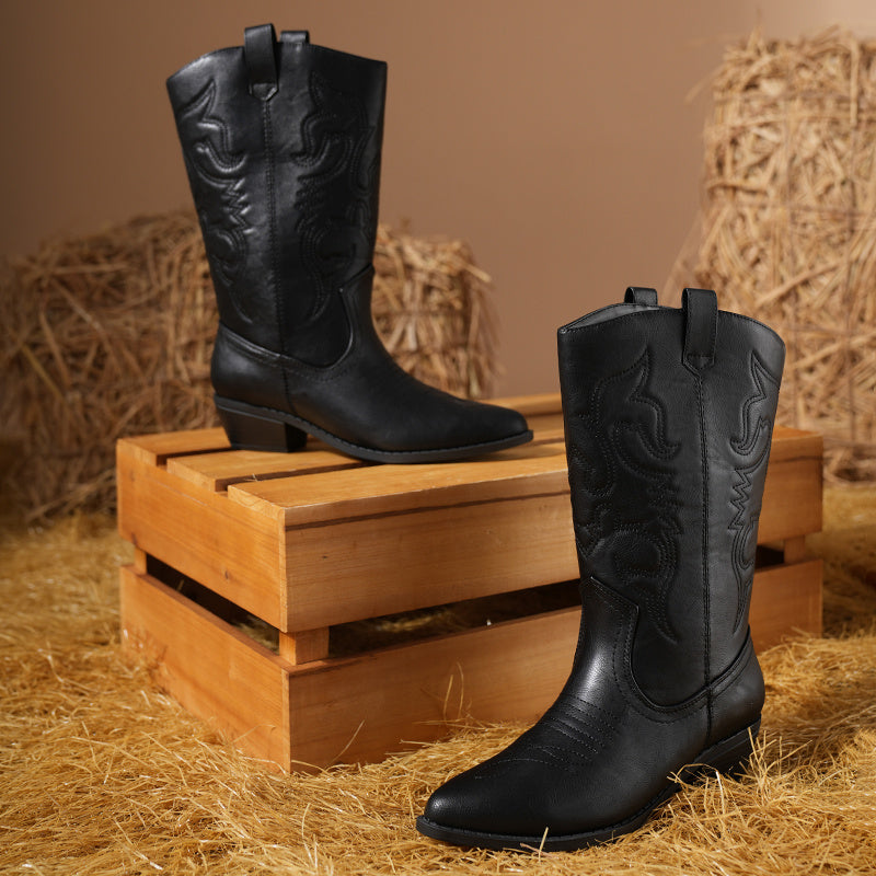 Women's Boots – Slip-On for Everyday Wear – Black / Brown – Black option – main product image