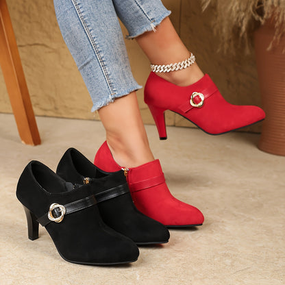 Women's Boots – Slip-On for Everyday Wear – Black / Red – main product image