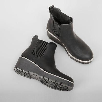 Women's Boots – Slip-On Platform for Everyday Wear – BLACK option – view 3