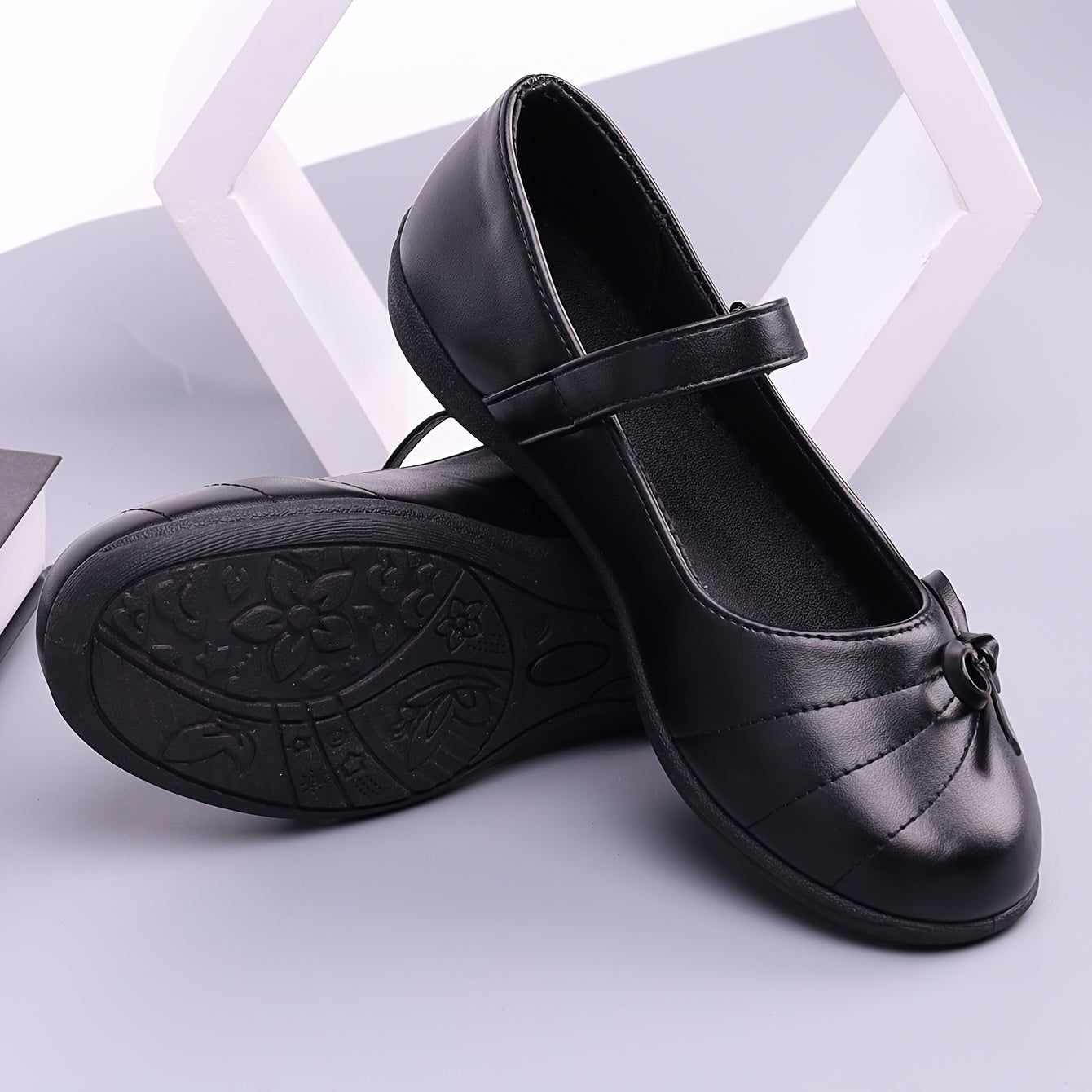 Women's Bow Mary Jane Flat Shoes - Shallow-Mouth Casual – view 3