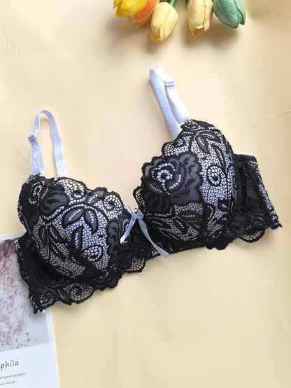 Women's Bra and Panty Lingerie Set - Floral Lace Coordinated – Sizes S–XXL – view 5