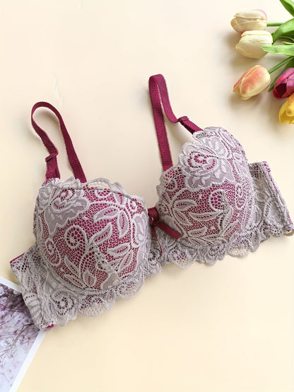 Women's Bra and Panty Lingerie Set - Floral Lace Coordinated – Sizes S–XXL – view 7