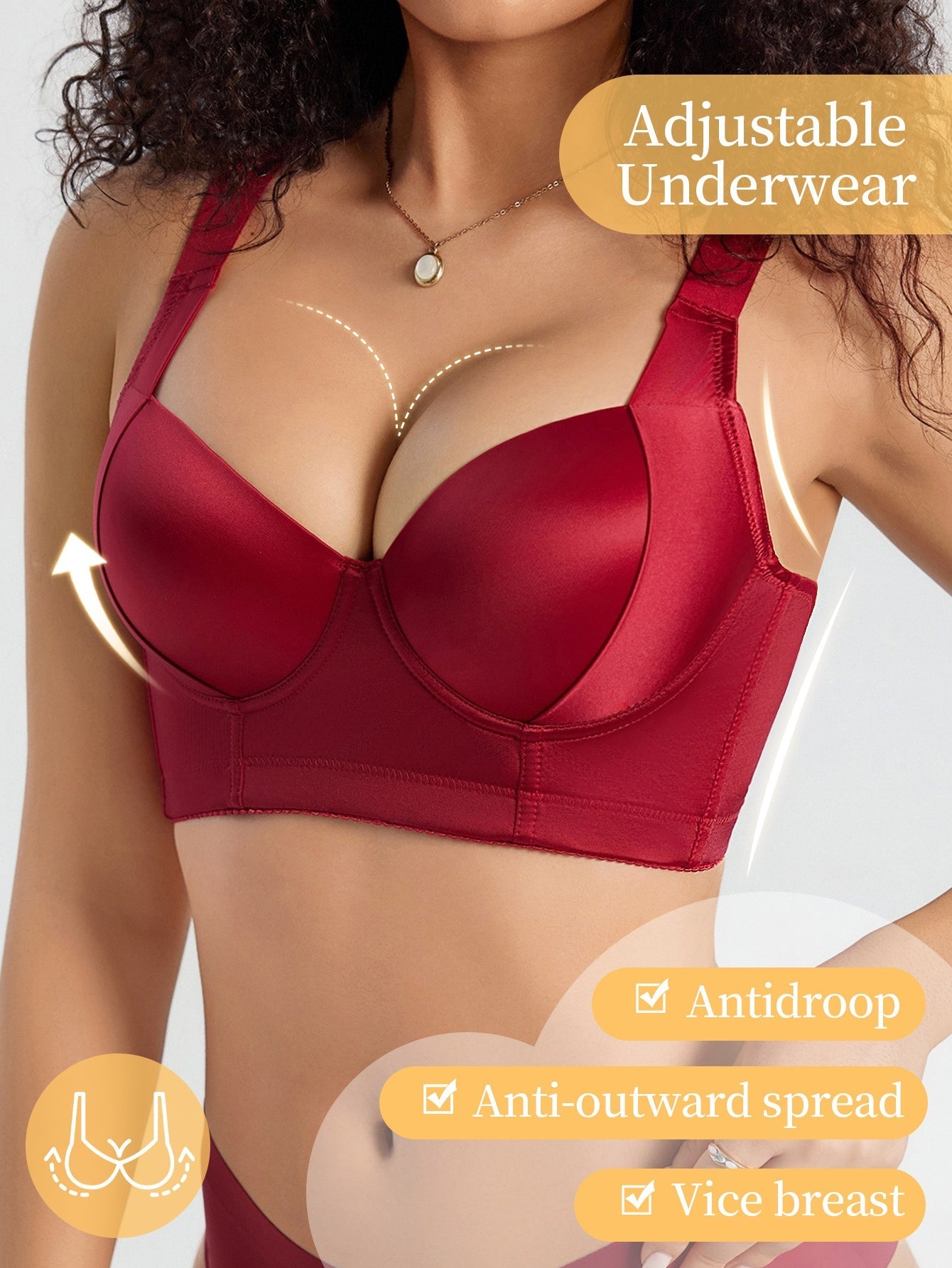 Women’s Bra - Breathable Daily Comfort – Red – view 9
