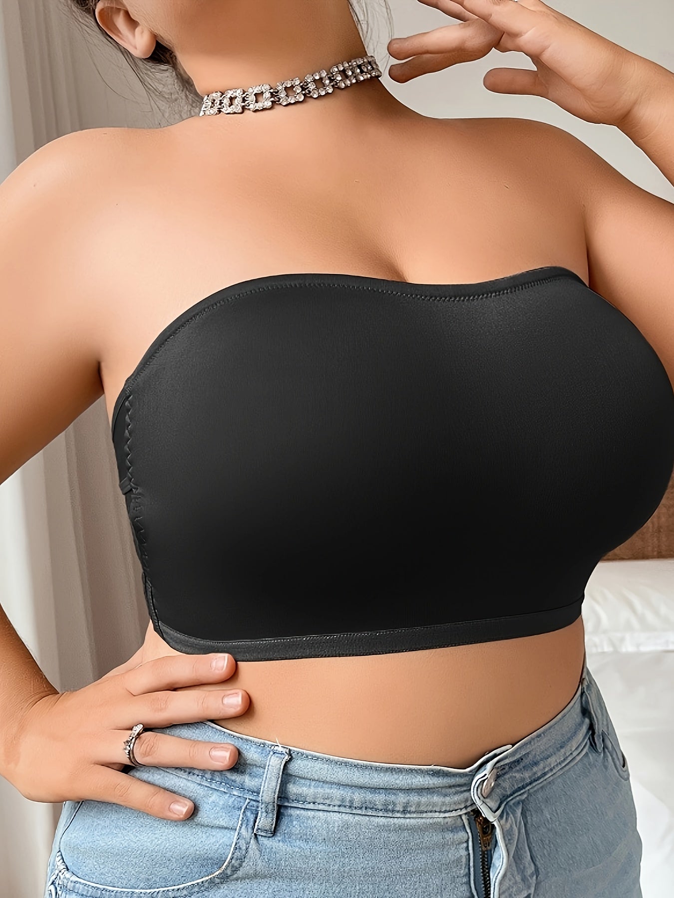 Women’s Bra - Breathable Daily Comfort – White / Black detail view
