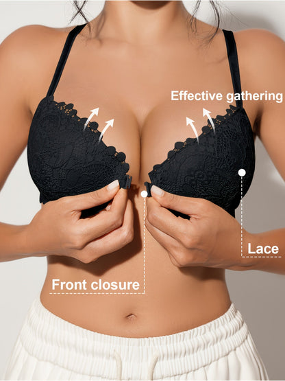 Women’s Bra - Lace Detail Comfort – 4-Color Selection – Black option – view 2