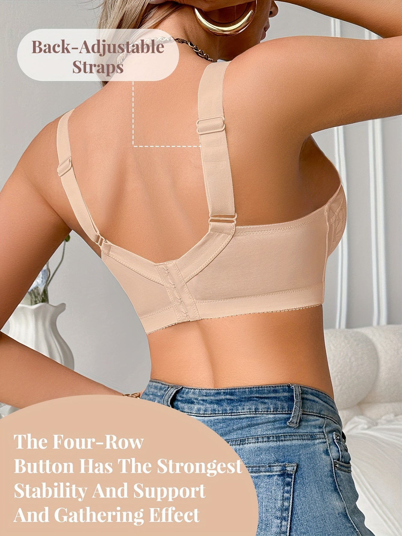 Women’s Bra - Lace Detail Comfort – Silvery Grey – view 6