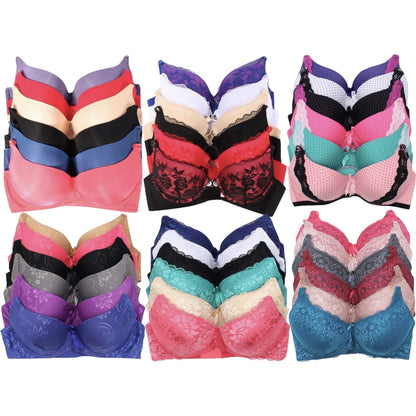 Women's Bra Multipack – Women's Plus Size Underwire Bras 6-Pack - Assorted Print – main product image