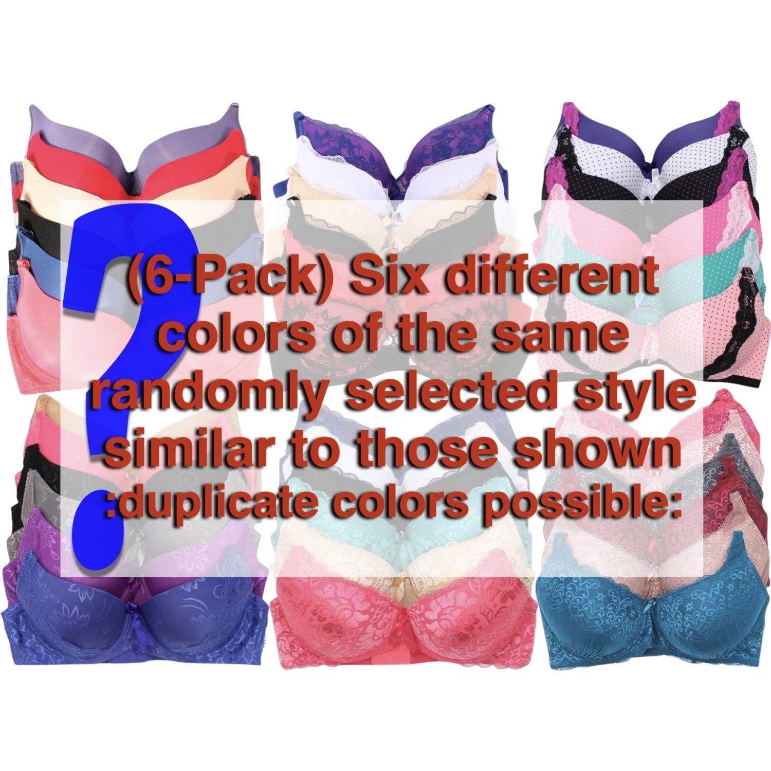 Women's Bra Multipack – Women's Plus Size Underwire Bras 6-Pack - Assorted Print – view 2