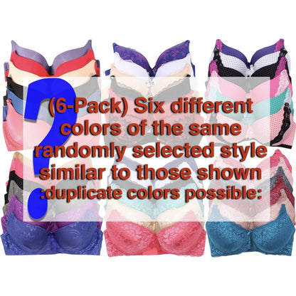 Women's Bra Multipack – Women's Plus Size Underwire Bras 6-Pack - Assorted Print – view 2