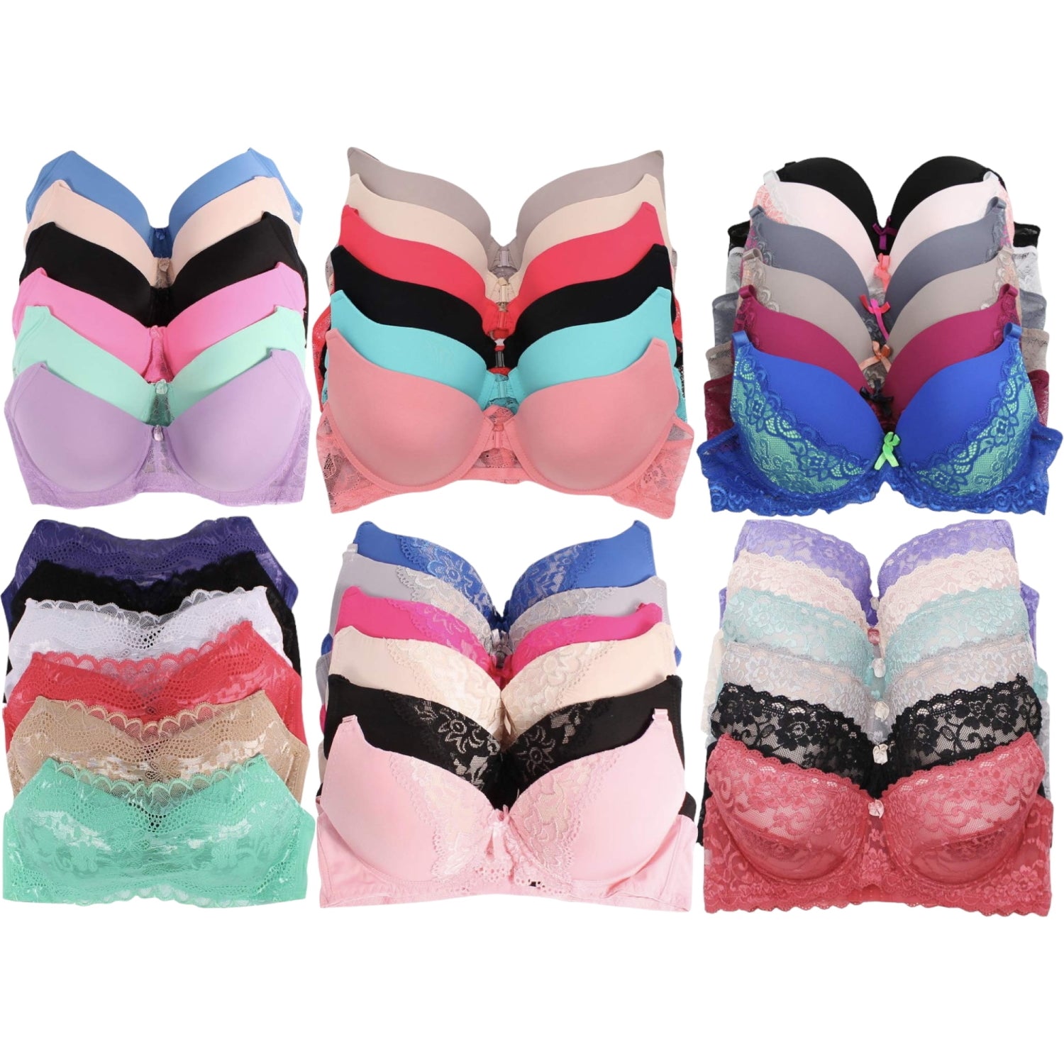Women's Bra Multipack – Women's Plus Size Underwire Bras 6-Pack - Assorted Print – view 4