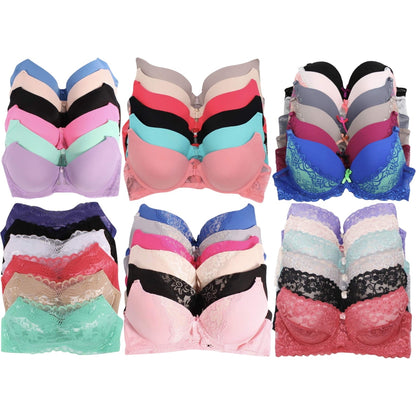 Women's Bra Multipack – Women's Plus Size Underwire Bras 6-Pack - Assorted Print – view 4