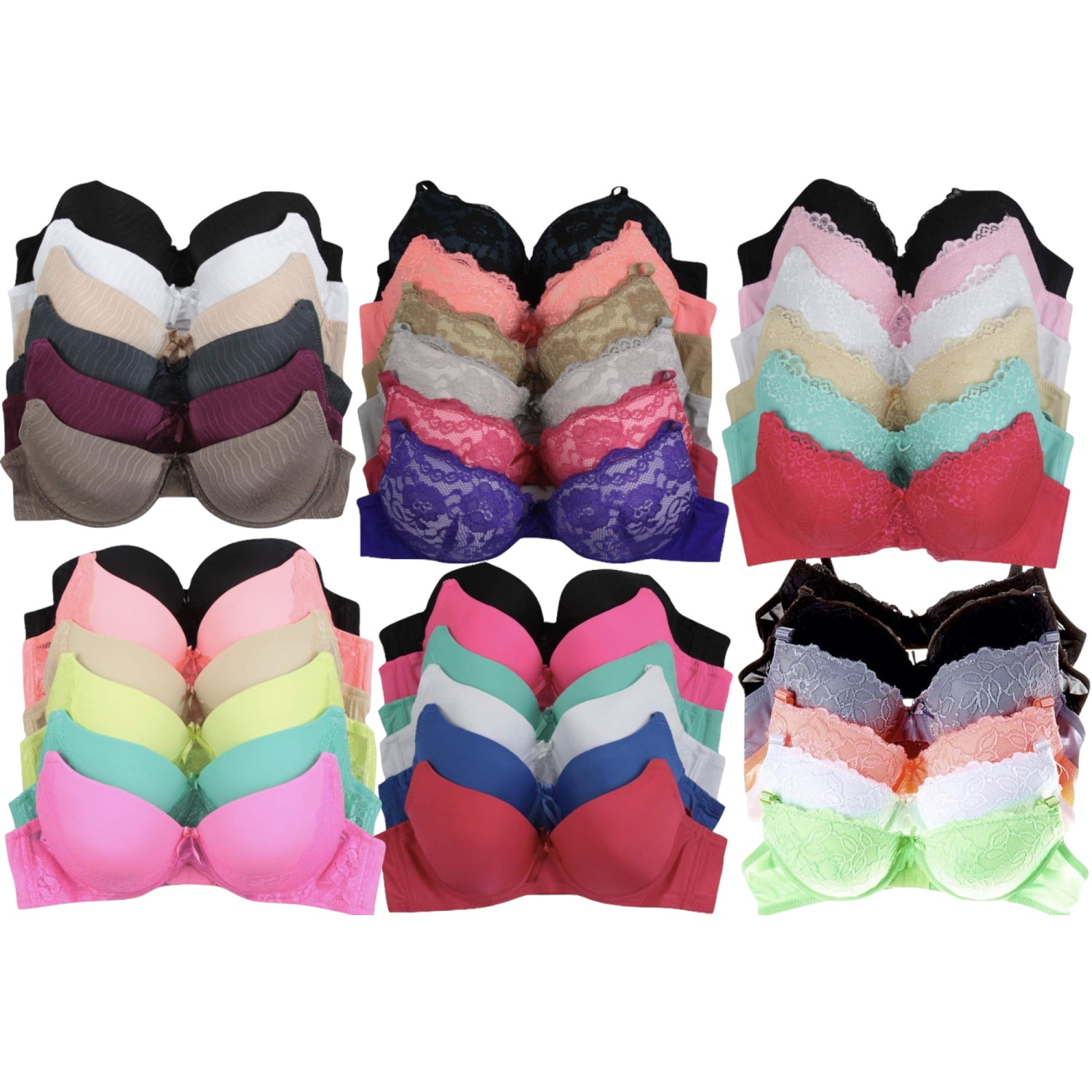 Women's Bra Multipack – Women's Plus Size Underwire Bras 6-Pack - Assorted Print – view 5