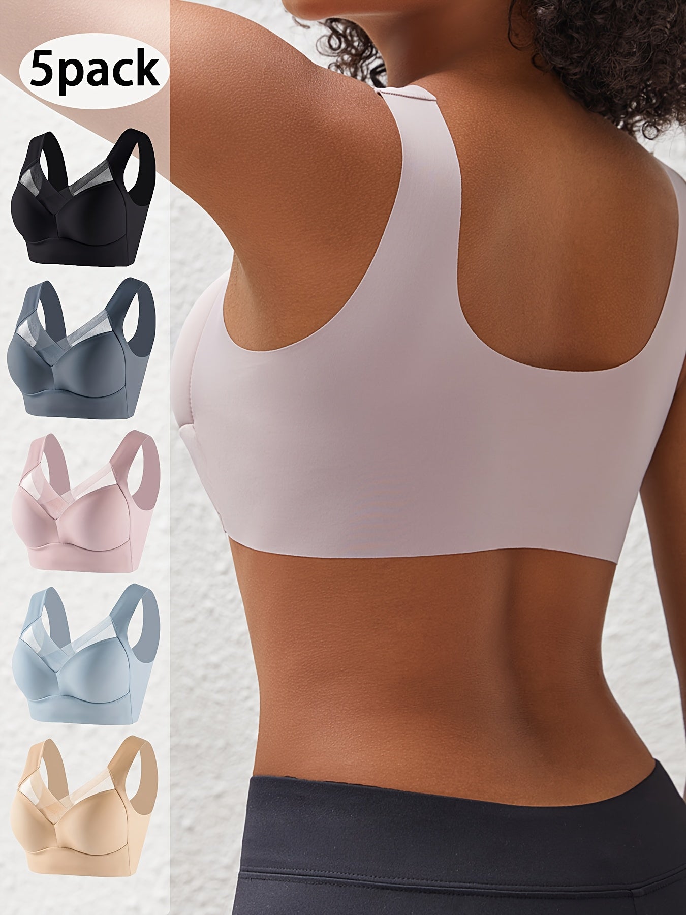 Women's Bra Multipack – Women's Wireless Full Coverage Bras 5-Pack – view 2