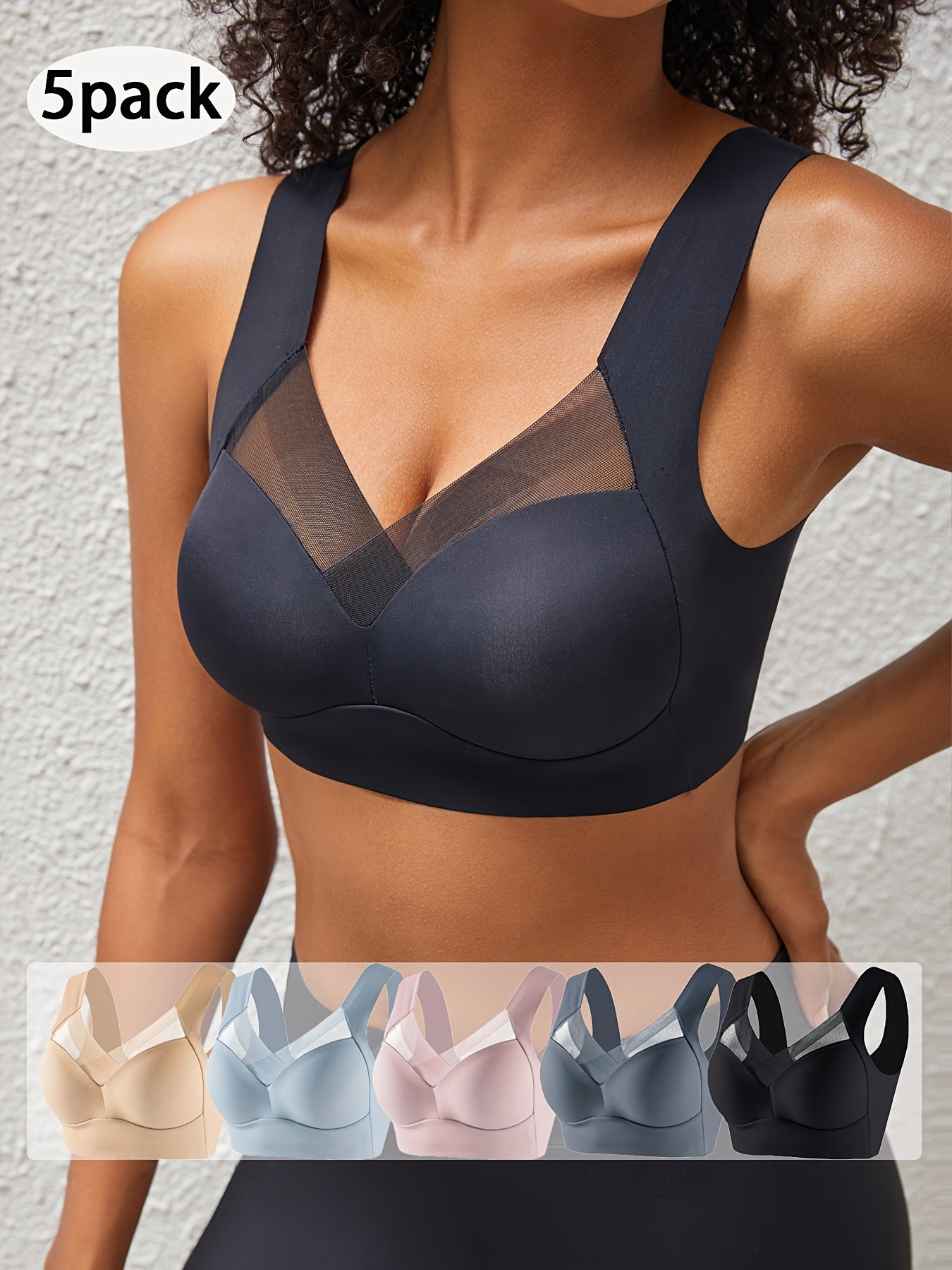 Women's Bra Multipack – Women's Wireless Full Coverage Bras 5-Pack – view 3