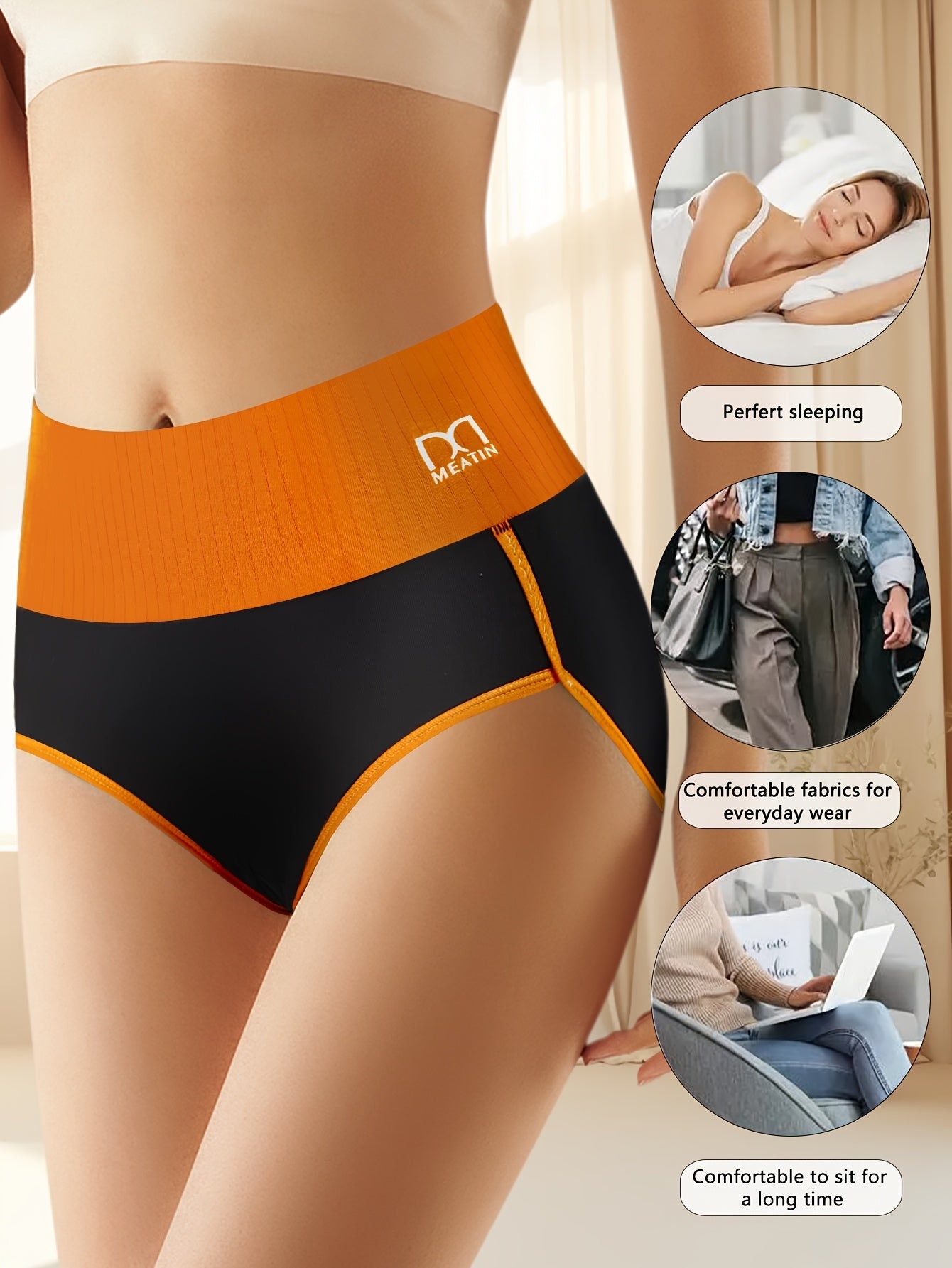 Women's Briefs – Women's Mixed colors High-Waist Striped Underwear – view 5