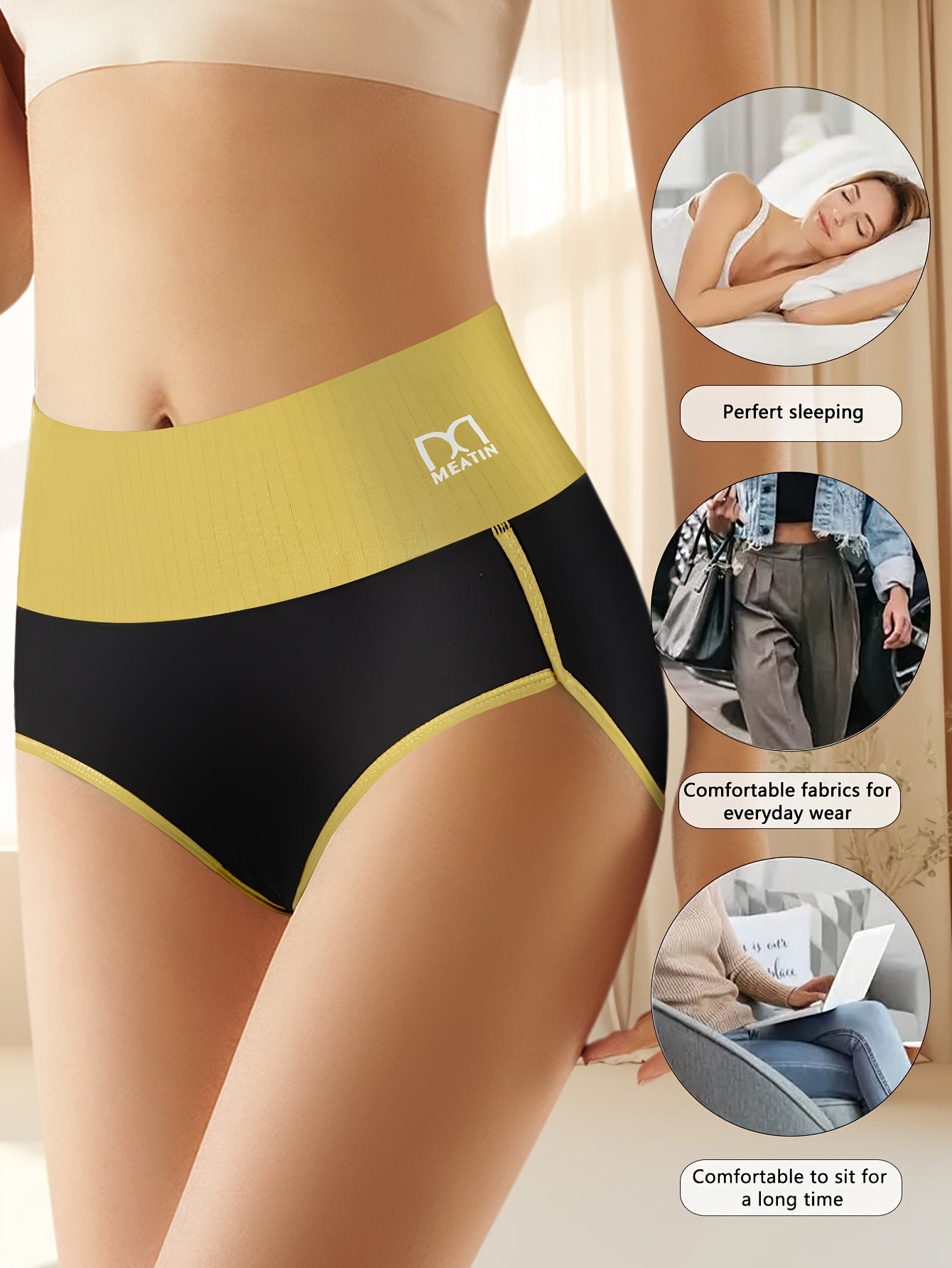 Women's Briefs – Women's Mixed colors High-Waist Striped Underwear – view 6